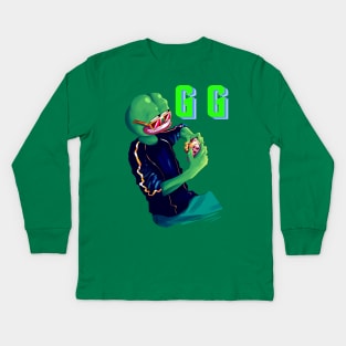 Pepe the frog, GG, gaming and chilling Kids Long Sleeve T-Shirt